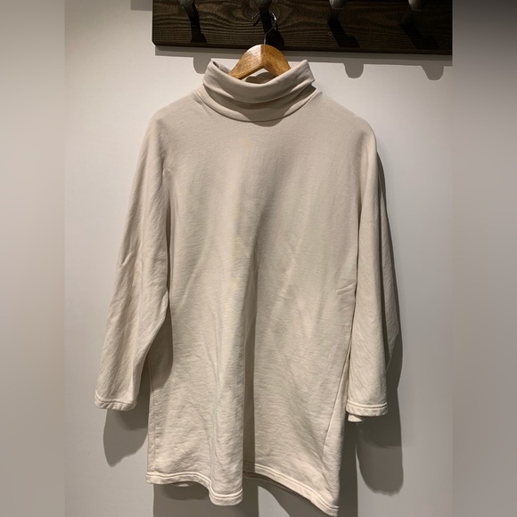 COS Cream Mock neck tunic sweater - Picture 1 of 5